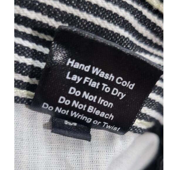 POL Pants Womens Large Black & White Striped Jeans Flower Patchwork Boho NWOT - Picture 12 of 12